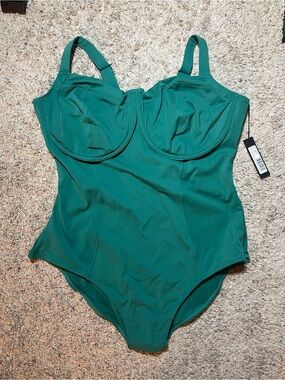 TA3 Lifty One Piece Swimsuit Emerald Green H/I Cup 4X Long NWT